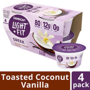 Light  Fit Nonfat Gluten-Free Toasted Coconut Vanilla Greek Yogurt - 4-5.3 Oz