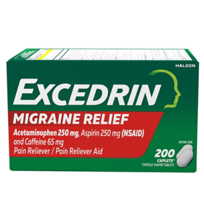 Excedrin Tablets Coated Caplets Migraine - 200 Count