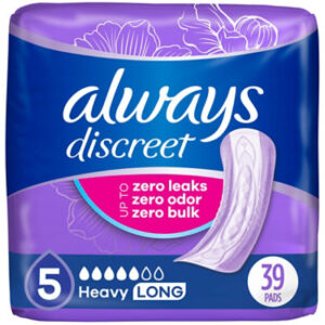 Always Discreet Heavy Long Incontinence Pads - 39 Count