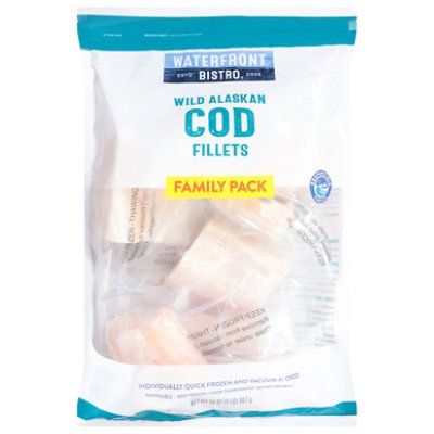 waterfront BISTRO Boneless Skinless Wild Alaskan Cod Fillets - 32 Oz