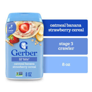 Gerber Lil Bits Cereal Oatmeal Banana Strawberry - 8 Oz