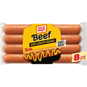 Oscar Mayer Bun-Length Beef Franks Hot Dogs 8 Count