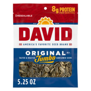 DAVID Roasted And Salted Original Jumbo Sunflower Seeds - 5.25 Oz