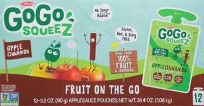 GoGo squeeZ Applesauce Apple Cinnamon - 12-3.2 Oz