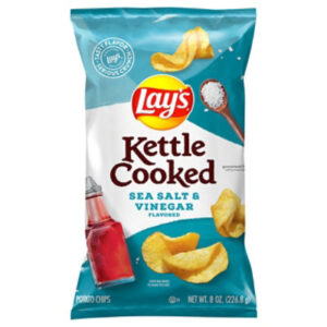 Lays Potato Chips Kettle Cooked Sea Salt & Vinegar - 8 Oz