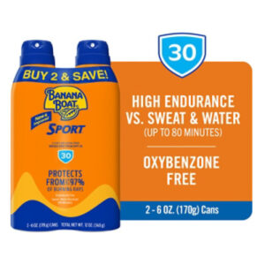 Banana Boat Sport Performance Broad Spectrum SPF 30 Clear Sunscreen Spray - 12 Oz