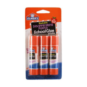 Elmers School Glue Sticks Washable Disappearing Purple - 3 Count