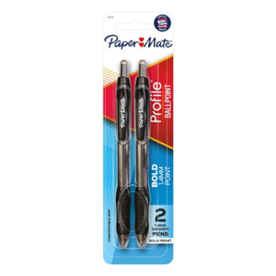 Paper Mate Profile Ball Point Pen B 1.4 Mm Black - 2 Count