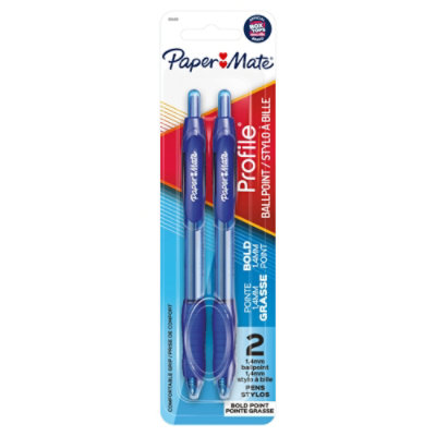Paper Mate Profile Ball Point Pen B 1.4 Mm Blue - 2 Count