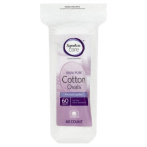 Signature Select Oval Cotton Pads - 60 Count