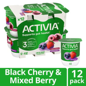 Activia Probiotic Black Cherry & Mixed Berry Variety Pack Yogurt - 12-4 Oz