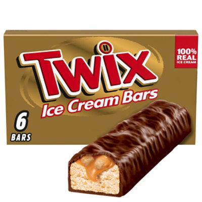 Twix Ice Cream Bars Vanilla Caramel Chocolatey Cookie Dessert Bar - 6 Count