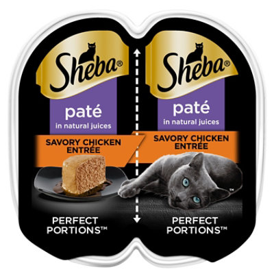 Sheba Perfect Portions Pate Savory Chicken Entree Wet Cat Food Twin Pack Tray - 2.6 Oz