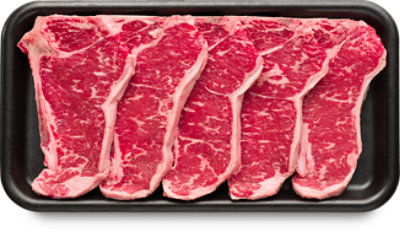 New York Bone In Thin Cut Steak USDA Choice Beef Top Loin Value Pack - 3.00 Lb