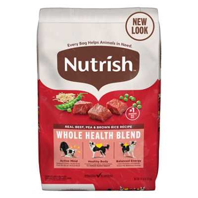 Nutrish Real Beef Pea & Brown Rice Recipe Whole Health Blend Dry Dog Food - 14 Lb