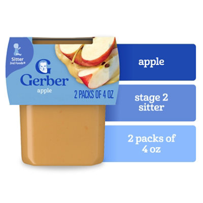 Gerber 2nd Foods Natural Apple Baby Food Tub - 2-4 Oz