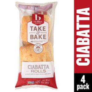 La Brea Bakery Take & Bake Ciabatta Bread Rolls 4 Count - 3 Oz Each