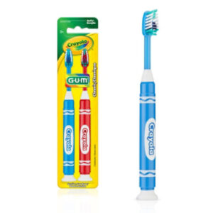 GUM Crayola Metallic Marker For Children Ages 5 Plus With Suction Cup Base Toothbrush - 2 Count