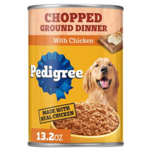 Pedigree Chopped Ground Dinner Chicken Flavor Adult Canned Soft Wet Dog Food - 13.2 Oz