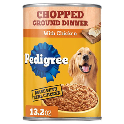 Pedigree Chopped Ground Dinner Chicken Flavor Adult Canned Soft Wet Dog Food - 13.2 Oz