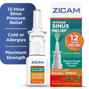 Zicam Intense Sinus Relief No Drip Relief Nasal Spray With Cooling Menthol And Eucalyptus - 0.5 Oz