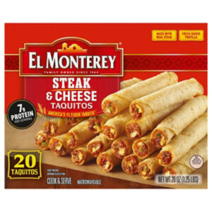 El Monterey Steak & Cheese Flour Frozen Taquitos 20 Count - 20 Oz