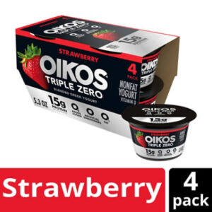 Oikos Triple Zero Strawberry Greek Yogurt - 4-5.3 Oz