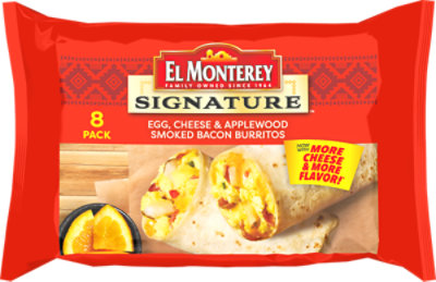 El Monterey Signature Egg Bacon & Cheese Breakfast Burritos - 8 Count