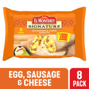 El Monterey Signature Egg Sausage & Cheese Breakfast Burritos - 8 Count