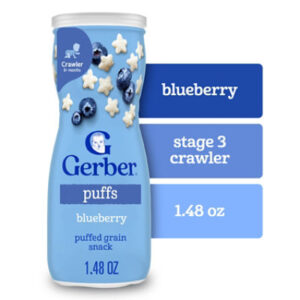 Gerber Grain & Grow Puffs Blueberry Snacks for Baby In Canister - 1.48 Oz