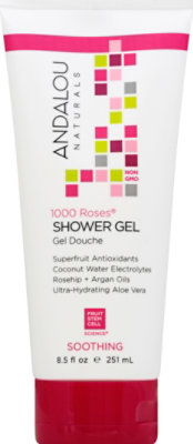 Andalou Naturals Shower Gel Soothing 1000 Roses - 8.5 Fl. Oz.
