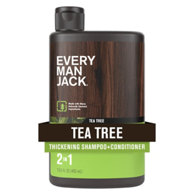Every Man Jack Shampoo Conditioner 2-in-1 Thickening Tea Tree - - 13.5 Oz