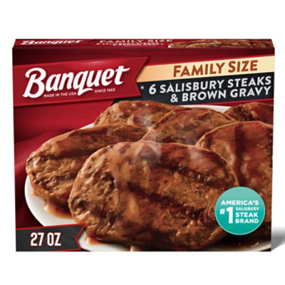 Banquet Family Size Salisbury Steaks And Brown Gravy Frozen Meal - 27 Oz