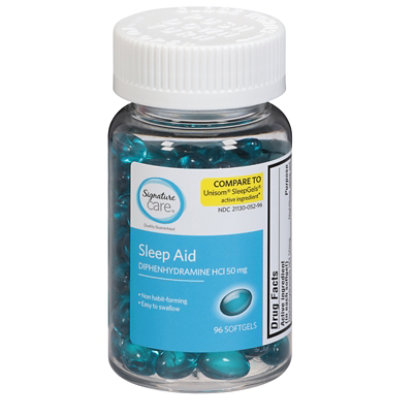Signature Select/Care Nighttime Sleep Aid Diphenhydramine HCl 50mg Maximum Strength Softgel - 96 Count