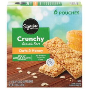 Signature SELECT Granola Bars Crunchy Oats & Honey 12 Count - 8.9 Oz