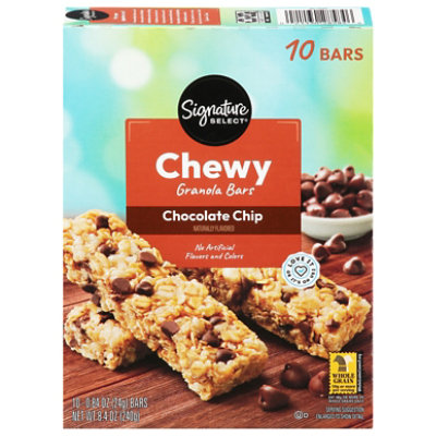 Signature SELECT Granola Bars Chewy Chocolate Chip - 10-0.85 Oz