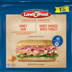 Land O Frost Sub Sandwich Kit Honey Ham & Honey Smoked White Turkey - 20 Oz