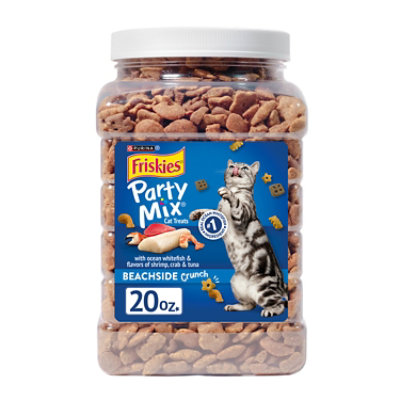 Purina Friskies Party Mix Ocean Whitefish And Flavors Of Shrimp Cat Treats - 20 Oz