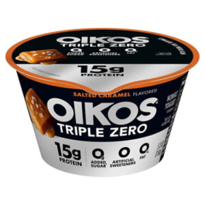 Oikos Triple Zero Salted Carmel Greek Yogurt - 5.3 Oz