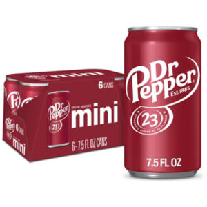 Dr Pepper Soda In Mini Can - 6-7.5 Fl. Oz.