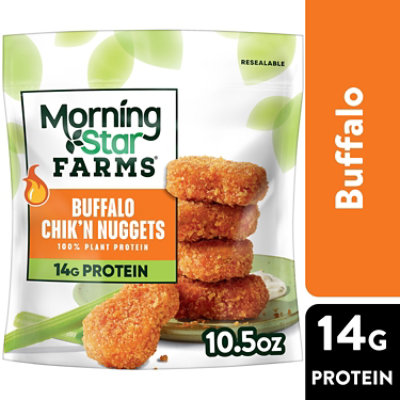 MorningStar Farms Veggitizers Plant Based Chikn Nuggets Buffalo Vegan Meat - 10.5 Oz
