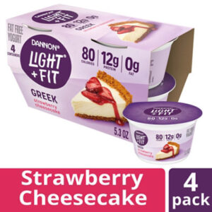 Light  Fit Nonfat Gluten-Free Strawberry Cheesecake Greek Yogurt Multipack - 4-5.3 Oz