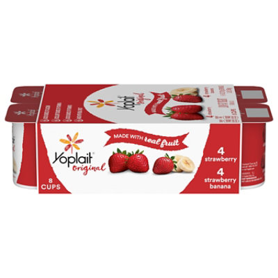 Yoplait Original Yogurt Low Fat Strawberry/Strawberry Banana - 8-6 Oz