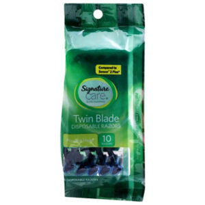 Signature Select/Care Razor Disposable Twin Blade Pivoting Head - 10 Count
