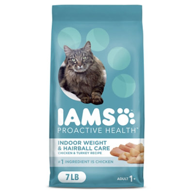 Iams Indoor Weight Control & Hairball Care Chicken & Turkey Cat Kibble Adult Dry Cat Food - 7 Lbs