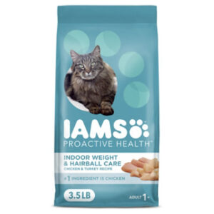 Iams Indoor Weight Control & Hairball Care Chicken & Turkey Adult Dry Cat Food - 3.5 Lbs