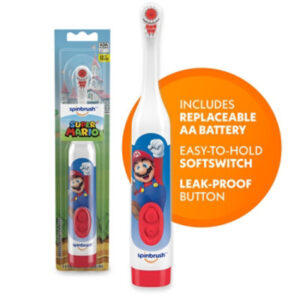 Spinbrush Super Mario Kids Spinbrush Electric Battery Soft Toothbrush - Each