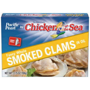Pacific Pearl Fancy Whole Smoked Clams in Oil - 3.75 Oz