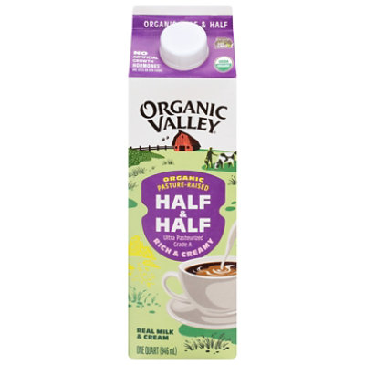 Organic Valley Half & Half Organic Ultra Pasteurized Grade A - 1 Quart