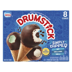 Nestle Drumstick Simply Dipped Vanilla Mint Vanilla Fudge Cones Variety Pack - 8 Count